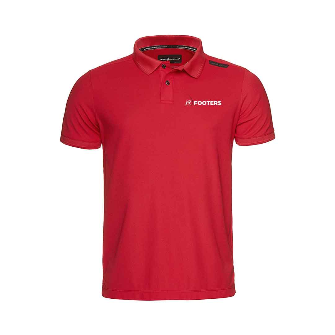 18 FOOTERS Tech Polo - Bright Red
