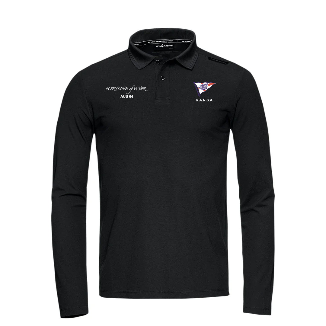 Fortune of War Tech Polo Long Sleeve - Black