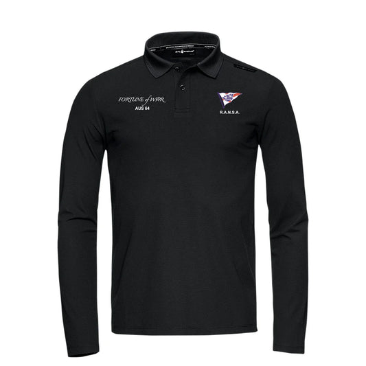 Fortune of War Tech Polo Long Sleeve - Black