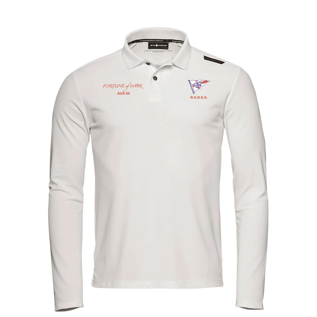 Fortune of War Tech Polo Long Sleeve - White