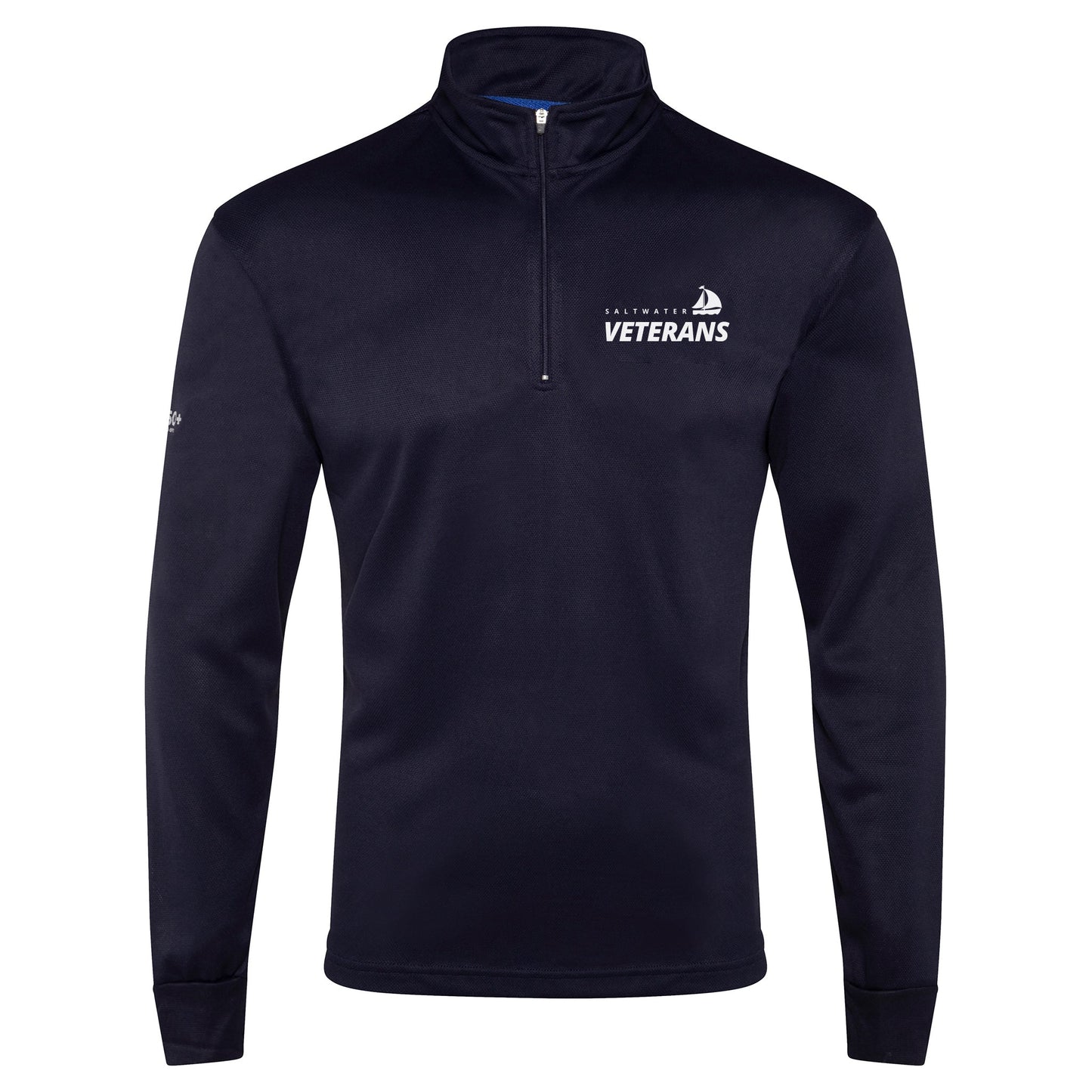 Saltwater Veterans Crew Long Sleeve Polo - Navy