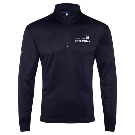 Saltwater Veterans Crew Long Sleeve Polo - Navy