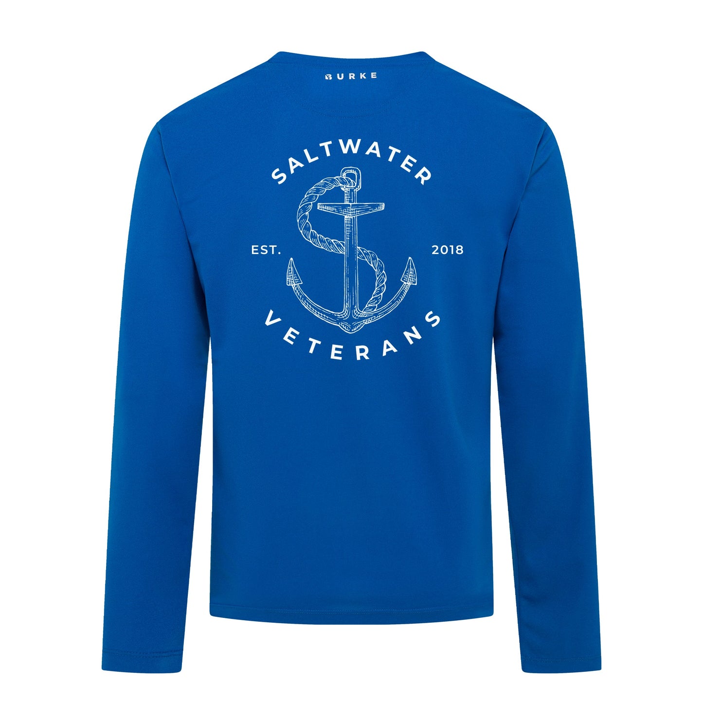 Saltwater Veterans Crew Tech Tee LS - Blue