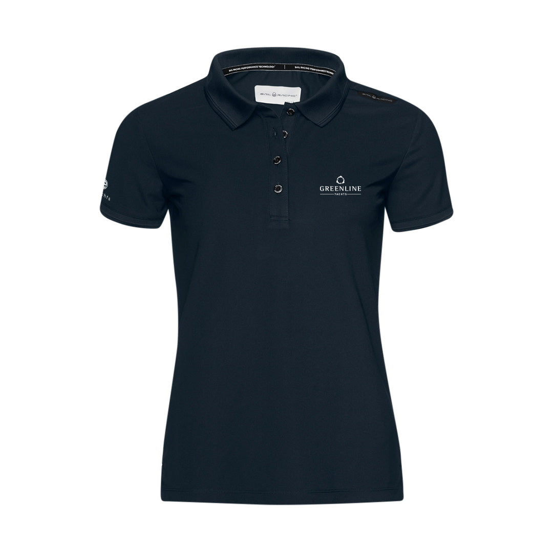 Greenline Womens Bow Tech Polo - Navy